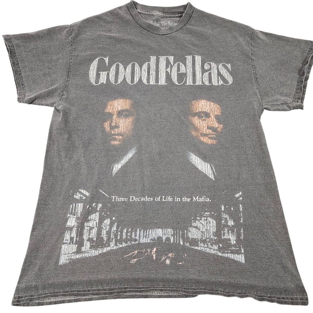 GoodFellas TShirt Mens M Gray Movie Poster Graphic Mafia Tee Cinema Gangster